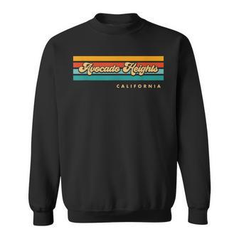 Vintage Sunset Stripes Avocado Heights California Sweatshirt | Mazezy
