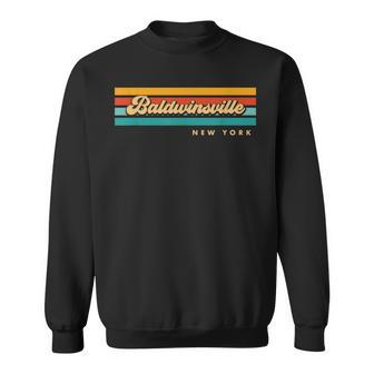 Vintage Sunset Stripes Baldwinsville New York Sweatshirt | Mazezy AU
