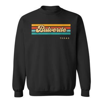 Vintage Sunset Stripes Bulverde Texas Sweatshirt | Mazezy