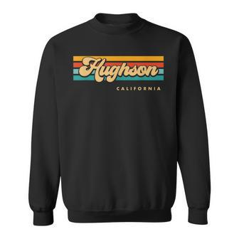 Vintage Sunset Stripes Hughson California Sweatshirt | Mazezy