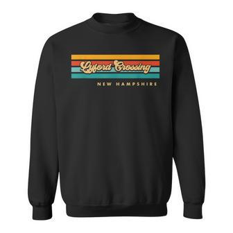 Vintage Sunset Stripes Lyford Crossing New Hampshire Sweatshirt | Mazezy