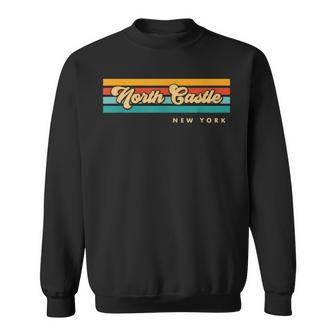 Vintage Sunset Stripes North Castle New York Sweatshirt | Mazezy