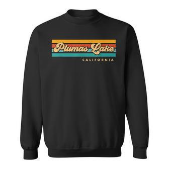 Vintage Sunset Stripes Plumas Lake California Sweatshirt | Mazezy