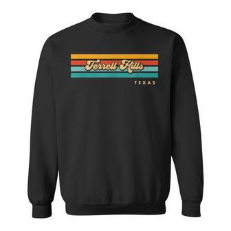 Vintage Sunset Stripes Terrell Hills Texas Sweatshirt | Mazezy