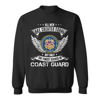Vintage The Finest Men Is Served In Us Coast Guard Veteran Sweatshirt | Mazezy