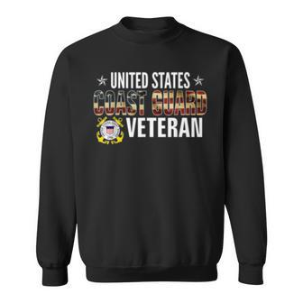 Vintage United States Coast Guard Veteran American Flag Gift Sweatshirt | Mazezy