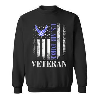 Vintage Us Air Force Veteran With American Flag Sweatshirt | Mazezy