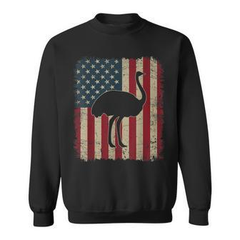 Vintage Usa Flag Ostrich Animals Lover Zookeeper Fathers Day Sweatshirt | Mazezy