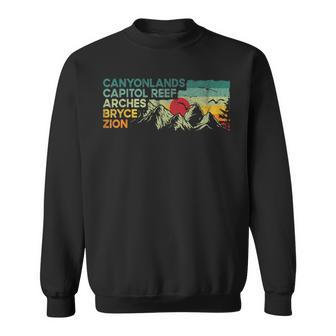 Vintage Utah National Parks Moab Utah Mighty Five Souvenir Sweatshirt - Seseable