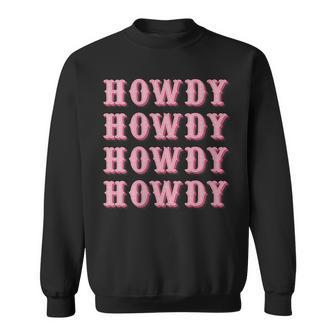 Vintage White Cowgirl Howdy Rodeo Western Country Southern Gift For Womens Sweatshirt