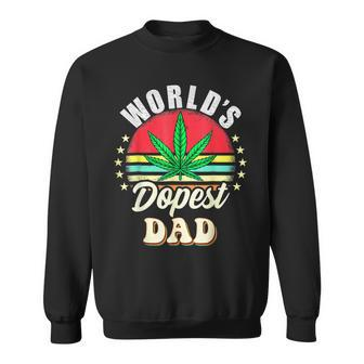 Vintage Worlds Dopest Dad Weed Cannabis Marijuana Father Day Sweatshirt | Mazezy