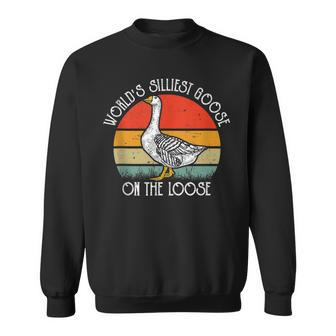 Vintage Worlds Silliest Goose On The Loose Funny Sweatshirt | Mazezy