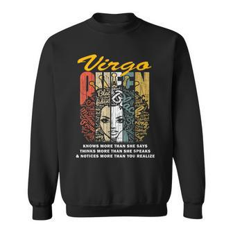 Virgo Queen Birthday Knows More Than She Says Sweatshirt | Mazezy CA