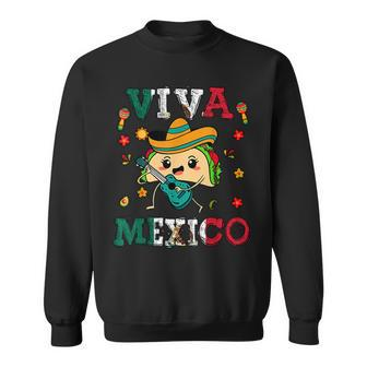 Viva Mexico Mexican Flag Independence Day Cute Taco Sweatshirt - Monsterry DE