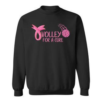 Volley For A Cure Volleyball Breast Cancer Awareness Sweatshirt | Mazezy