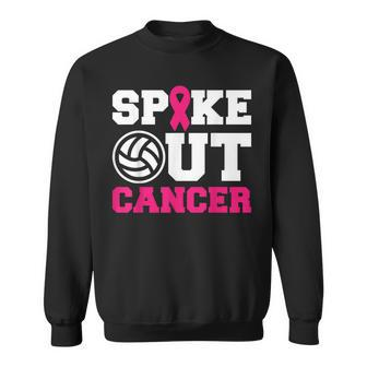 Volleyball Pink Ribbon Breast Cancer Awareness Sweatshirt | Mazezy