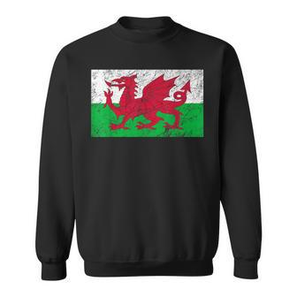 Wales Dragon Flag Welsh Retro Cymru Medieval Sweatshirt | Mazezy
