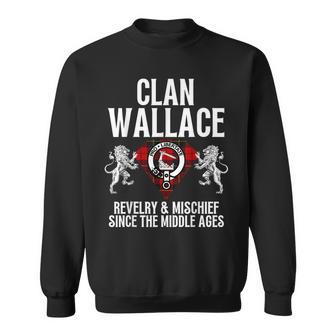 Wallace Clan Scottish Name Coat Of Arms Tartan Family Party Sweatshirt | Mazezy
