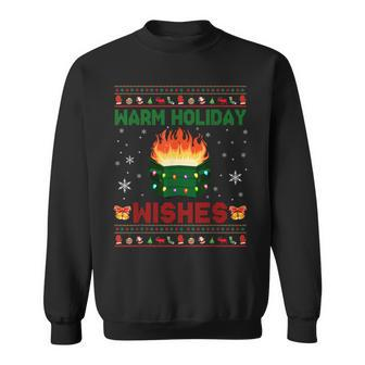 Warm Holiday Wishes Christmas Lights Sweater Dumpster Fire Sweatshirt - Thegiftio UK
