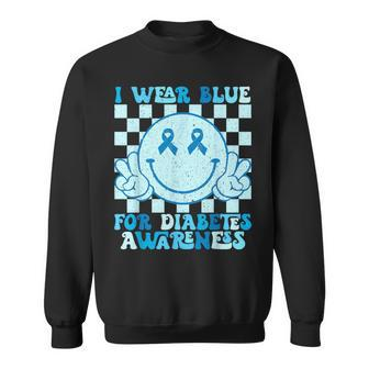 I Wear Blue For Diabetes Awareness Month Smile Face Diabetic Sweatshirt | Mazezy
