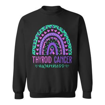 We Wear Purple Pink And Teal For Thyroid Cancer Awareness Sweatshirt - Monsterry UK