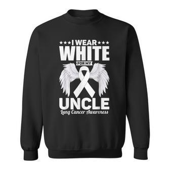 I Wear White For My Uncle Lung Cancer Awareness Month Sweatshirt | Mazezy