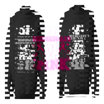 On Wednesday We Wear Pink Ribbon Breast Cancer Awareness Sweatshirt - Thegiftio