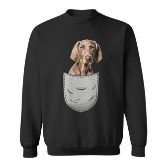 Weimaraner Raner Chest Pocket For Dog Owners Sweatshirt | Mazezy UK