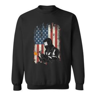 Welder American Flag Welding Usa Patriotic Father Gift Sweatshirt | Mazezy