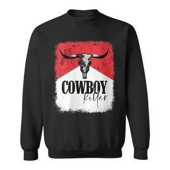 Western Bull Skull Cowboy Killer Cowgirl Gift For Womens Sweatshirt | Mazezy