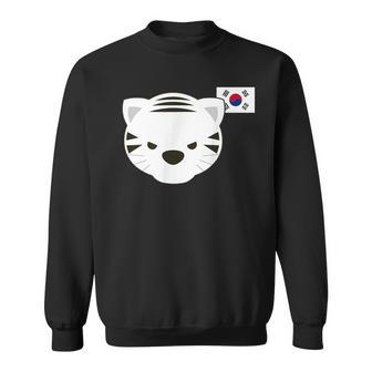 White Siberian Tiger South Korean Flag Sweatshirt | Mazezy