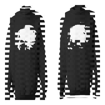 Wild White Buffalo Silhouette Shadow Sweatshirt | Mazezy