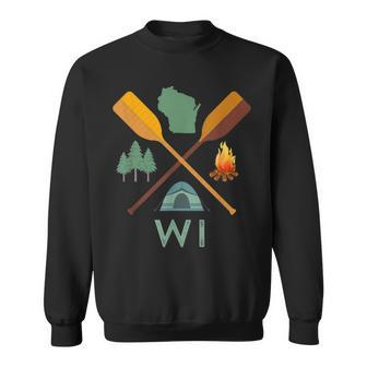 Wisconsin Camping Canoeing And Hiking Nature Sweatshirt | Mazezy