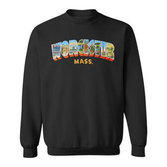 Worcester Massachusetts Ma Vintage Retro Souvenir Sweatshirt | Mazezy