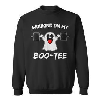Working On My Boo Ghost Workout Gym Halloween Sweatshirt | Mazezy