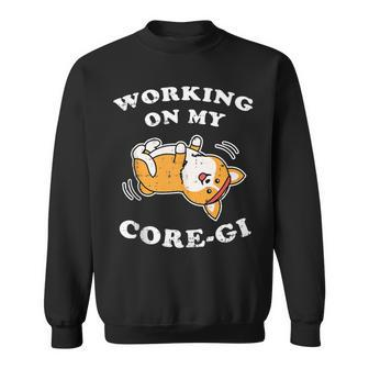 Working Core-Gi Workout Cute Black Corgi Dog Fitness Sweatshirt | Mazezy
