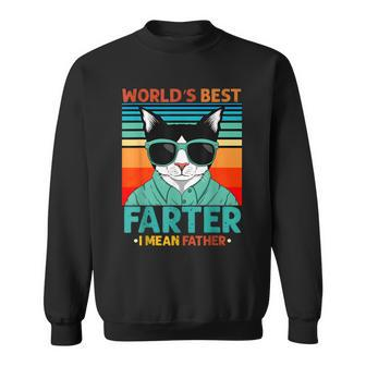 Worlds Best Farter I Mean Father Best Cat Dad Ever Sweatshirt | Mazezy