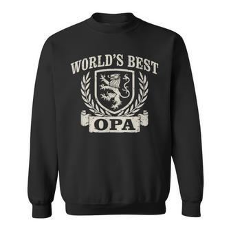 World's Best Opa Vintage Crest Grandpa Sweatshirt - Seseable