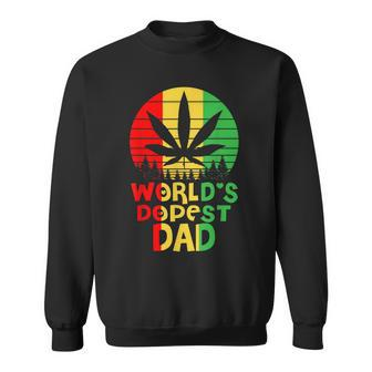 Worlds Dopest Dad Cannabis Weed Funny Marijuana Leaf Gift For Mens Sweatshirt | Mazezy