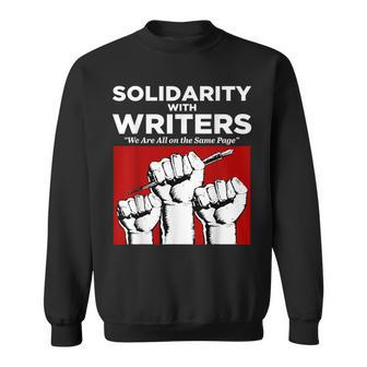 Writers Guild Of America On Strike Solidarity With Writers Sweatshirt | Mazezy