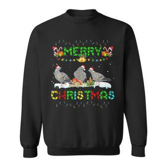 Xmas Dove Bird Lighting Santa Merry Christmas Mourning Dove Sweatshirt | Mazezy