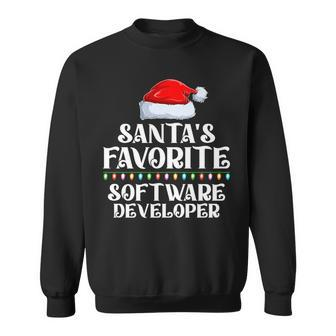 Xmas Lights Santa's Favorites Software Developer Christmas Sweatshirt | Mazezy