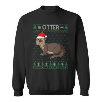 Xmas Otter Ugly Christmas Sweater Party Sweatshirt - Monsterry