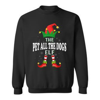 Xmas Pet All The Dogs Elf Family Matching Christmas Pajama Sweatshirt - Thegiftio UK