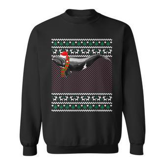 Xmas Santa Hat North Atlantic Right Whale Ugly Christmas Sweatshirt | Mazezy