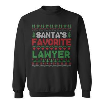 Xmas Santa's Favorite Lawyer Ugly Christmas Sweater Sweatshirt - Monsterry UK