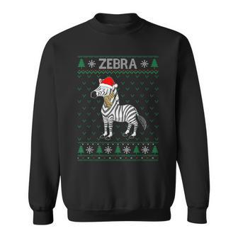 Xmas Zebra Ugly Christmas Sweater Party Sweatshirt - Monsterry