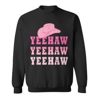Yeehaw Cowboy Cowgirl Pink Wild Western Country Rodeo Sweatshirt | Mazezy CA