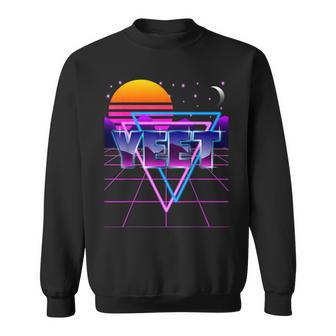 Yeet Colorful Glitch Out Run Vaporwave Synthwave Sweatshirt | Mazezy