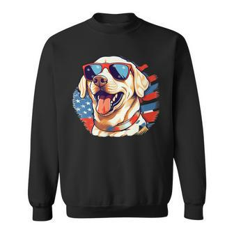 Yellow Lab 4Th Of July Design Patriotic Pup Labrador Pride Sweatshirt | Mazezy